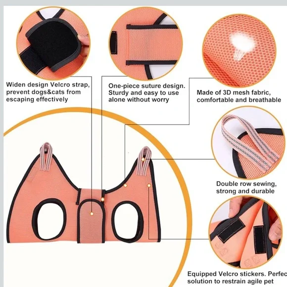 Adjustable Orange Dog Harness - Picture 3 of 5